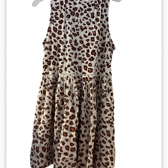 Anthropologie animal print tunic style button down shirt sleeveless flowy - Picture 3 of 13